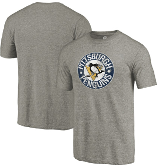 Pittsburgh Penguins férfi póló Throwback Logo 1968-1969 Tri-Blend