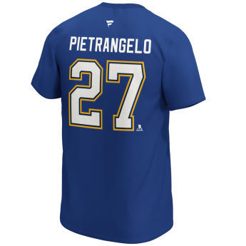 St. Louis Blues férfi póló Alex Pietrangelo #27 Iconic Name & Number Graphic