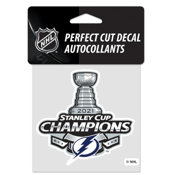 Tampa Bay Lightning matrica 2021 Stanley Cup Champions 4´´ x 4´´ Perfect-Cut Decal