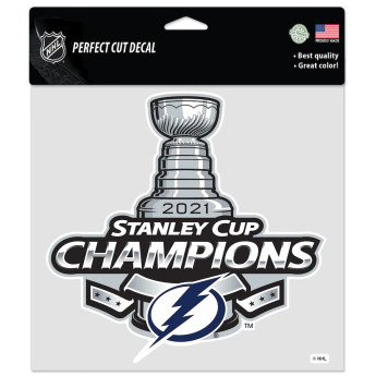 Tampa Bay Lightning matrica 2021 Stanley Cup Champions 8´´ x 8´´ Perfect-Cut Decal