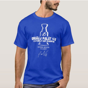 Tampa Bay Lightning férfi póló Stanley Cup Champion 2021 - blue royal