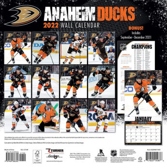 Anaheim Ducks naptár 2022 wall calendar