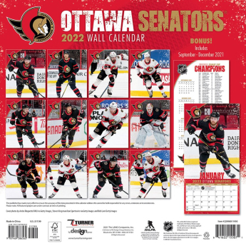 Ottawa Senators naptár 2022 wall calendar