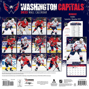Washington Capitals naptár 2022 wall calendar