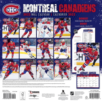 Montreal Canadiens naptár 2022 wall calendar