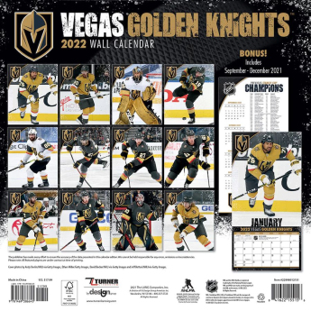 Vegas Golden Knights naptár 2022 wall calendar