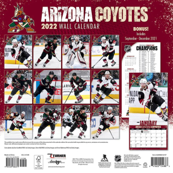 Arizona Coyotes naptár 2022 wall calendar