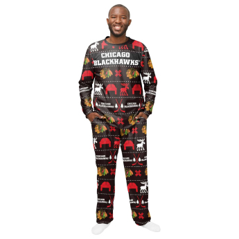 Chicago Blackhawks férfi pizsama ugly holiday pajamas nhl