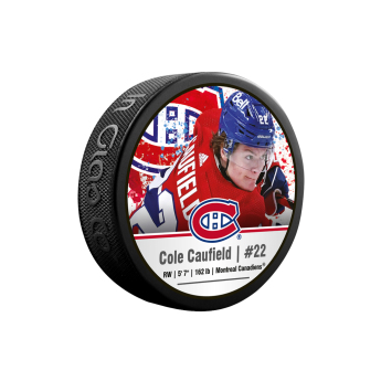 Montreal Canadiens korong souvenir hockey puck Cole Caufield #22