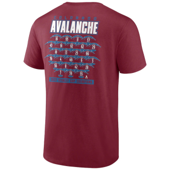 Colorado Avalanche férfi póló 2022 Stanley Cup Champions Jersey Roster