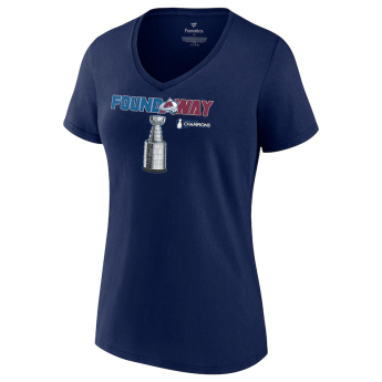Colorado Avalanche női póló 2022 Stanley Cup Champions Celebration V-Neck blue