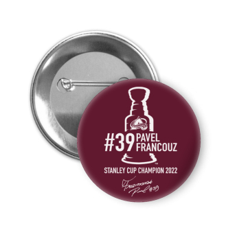 Colorado Avalanche jelvény kitűző Pavel Francouz #39 Stanley Cup Champion 2022 red