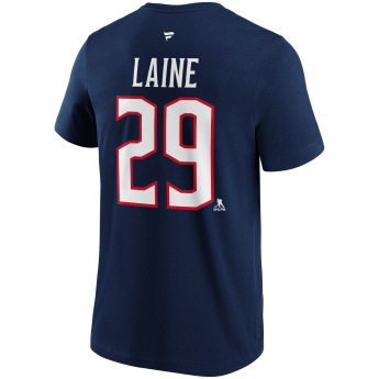 Columbus Blue Jackets férfi póló Patrick Laine #29 Name & Number Graphic navy