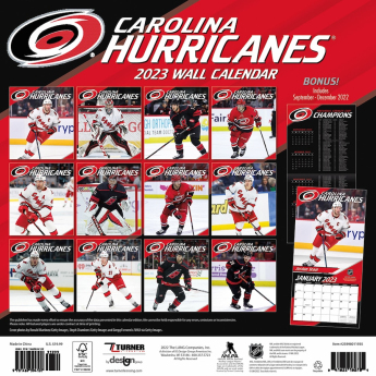 Carolina Hurricanes naptár 2023 Wall Calendar
