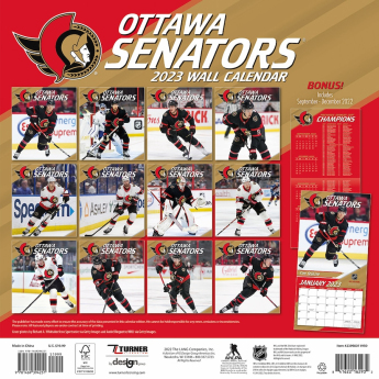 Ottawa Senators naptár 2023 Wall Calendar