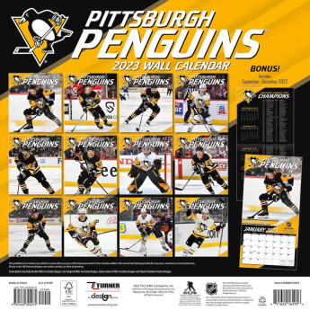 Pittsburgh Penguins naptár 2023 Wall Calendar