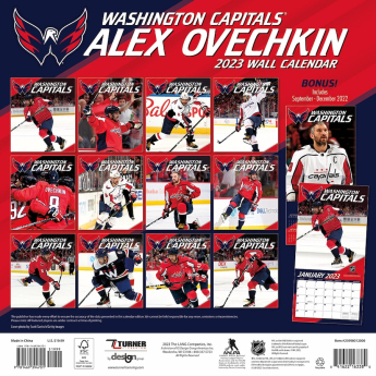 Washington Capitals naptár Alexander Ovechkin #8 2023 Wall Calendar