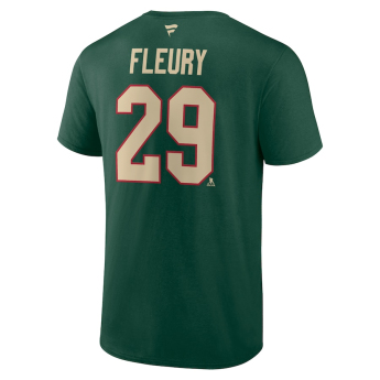 Minnesota Wild férfi póló Marc-Andre Fleury #29 Stack Logo Name & Number