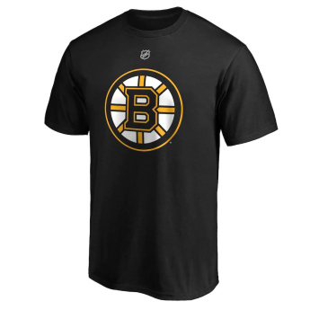 Boston Bruins férfi póló Brad Marchand #63 Stack Logo Name & Number