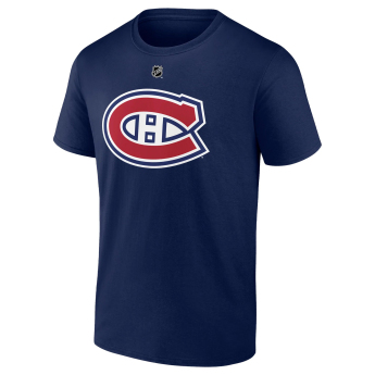 Montreal Canadiens férfi póló Juraj Slafkovsky #20 Stack Logo Name & Number Blue