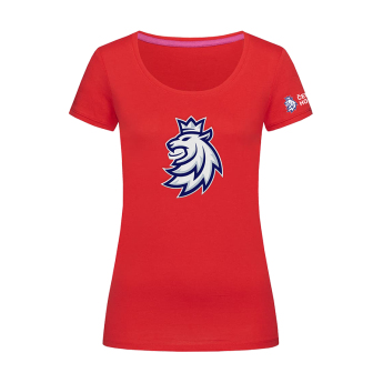 Jégkorong képviselet női póló Czech republic logo lion red