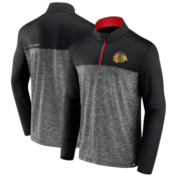 Chicago Blackhawks férfi pulóver Iconic Defender 1/4 Zip black