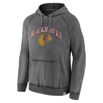 Chicago Blackhawks férfi kapucnis pulóver True Classics Washed Pullover Hoodie grey