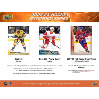 NHL dobozok NHL hokikártyák 2022-23 Upper Deck Extended Series Blaster Box