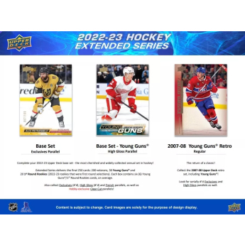 NHL dobozok NHL hokikártyák 2022-23 Upper Deck Extended Series Hobby Box