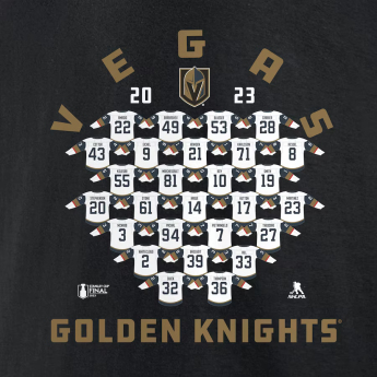 Vegas Golden Knights férfi póló 2023 Stanley Cup Champions Jersey Roster