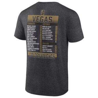 Vegas Golden Knights férfi póló 2023 Stanley Cup Champions Roster Heather Charcoal