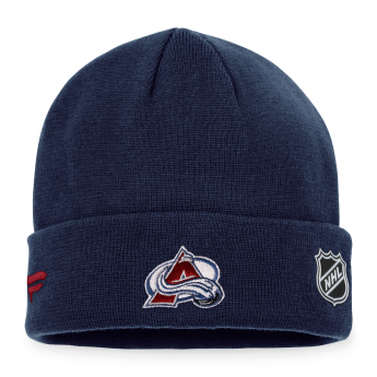 Colorado Avalanche téli sapka Authentic Pro Game & Train Cuffed Knit Athletic Navy