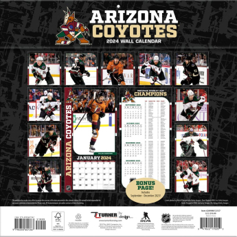 Arizona Coyotes naptár 2024 Wall Calendar