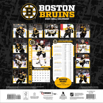 Boston Bruins naptár 2024 Wall Calendar