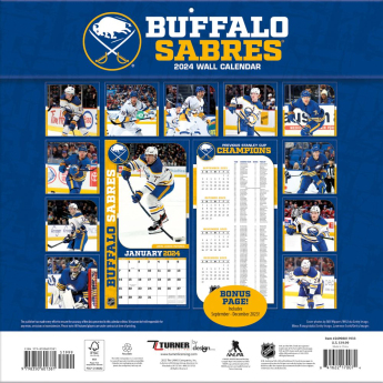 Buffalo Sabres naptár 2024 Wall Calendar