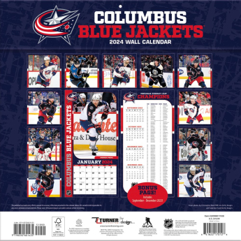 Columbus Blue Jackets naptár 2024 Wall Calendar