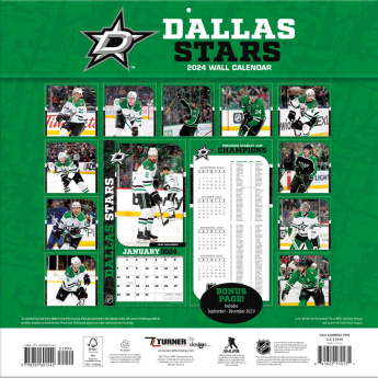 Dallas Stars naptár 2024 Wall Calendar