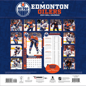 Edmonton Oilers naptár 2024 Wall Calendar