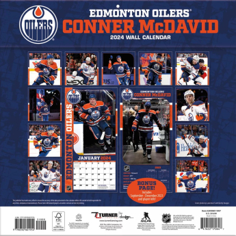 Edmonton Oilers naptár Connor McDavid #97 2024 Wall Calendar