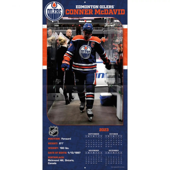 Edmonton Oilers naptár Connor McDavid #97 2024 Wall Calendar