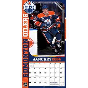 Edmonton Oilers naptár Connor McDavid #97 2024 Wall Calendar