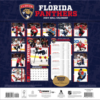 Florida Panthers naptár 2024 Wall Calendar