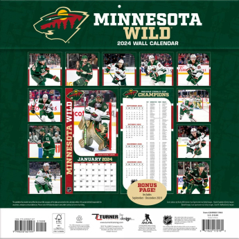 Minnesota Wild naptár 2024 Wall Calendar