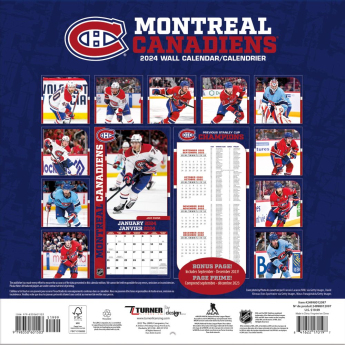 Montreal Canadiens naptár 2024 Wall Calendar