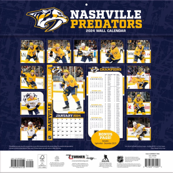 Nashville Predators naptár 2024 Wall Calendar