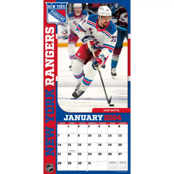 New York Rangers naptár 2024 Wall Calendar