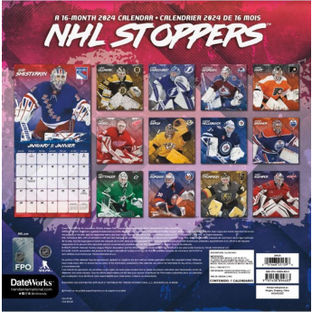 NHL termékek naptár Stoppers 2024 Wall Calendar