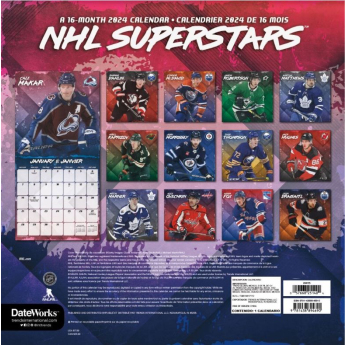 NHL termékek naptár Superstars 2024 Wall Calendar