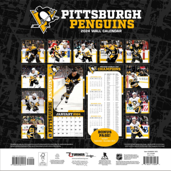 Pittsburgh Penguins naptár 2024 Wall Calendar