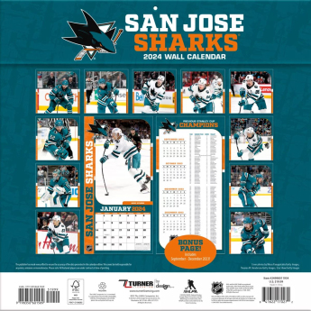 San Jose Sharks naptár 2024 Wall Calendar